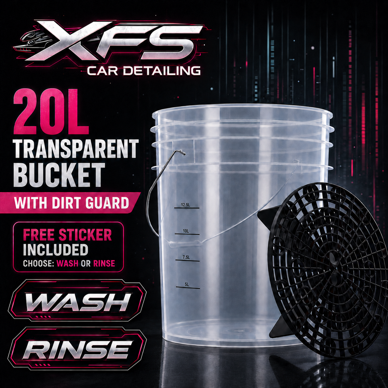 Wash Bucket with  incl: Dirt Guard
